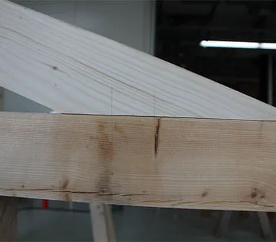 Verbindung zwischen Streben und Schwellen