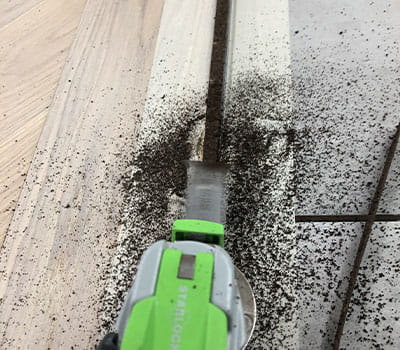 Nachschneiden des Überstandes